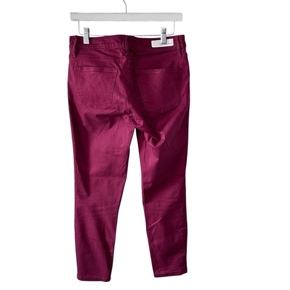 Calvin Klein Ankle Skinny Burgundy Jeans - Picture 4 of 13